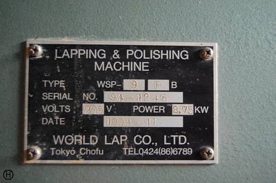 WORLD LAP WSP-9PB ラップ盤/ポリッシュ盤